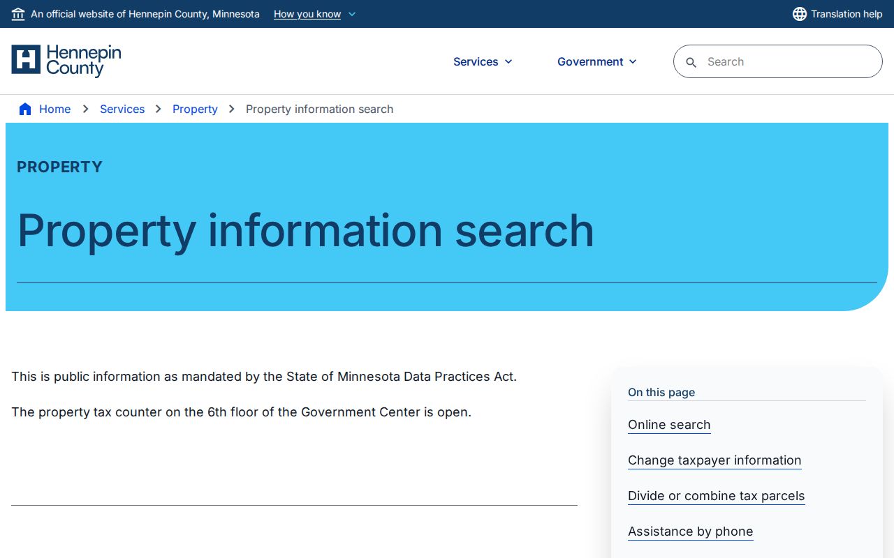 New Hope street directory Hennepin property search guide