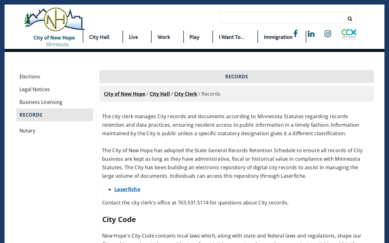 New Hope residents directory city records repository