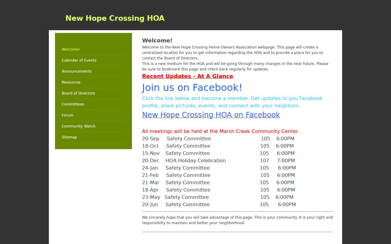 New Hope neighbors community resource at New Hope Crossing