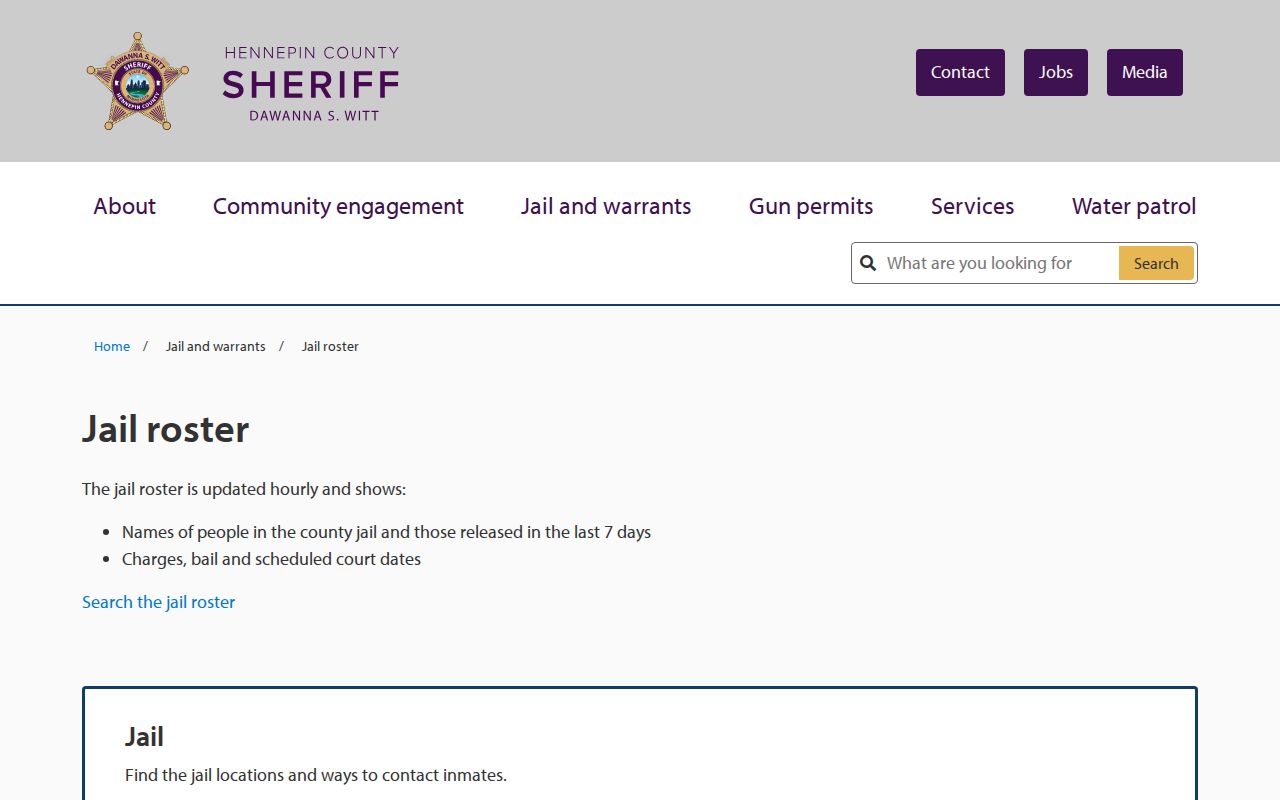 New Hope resident lookup context from the Hennepin County jail roster