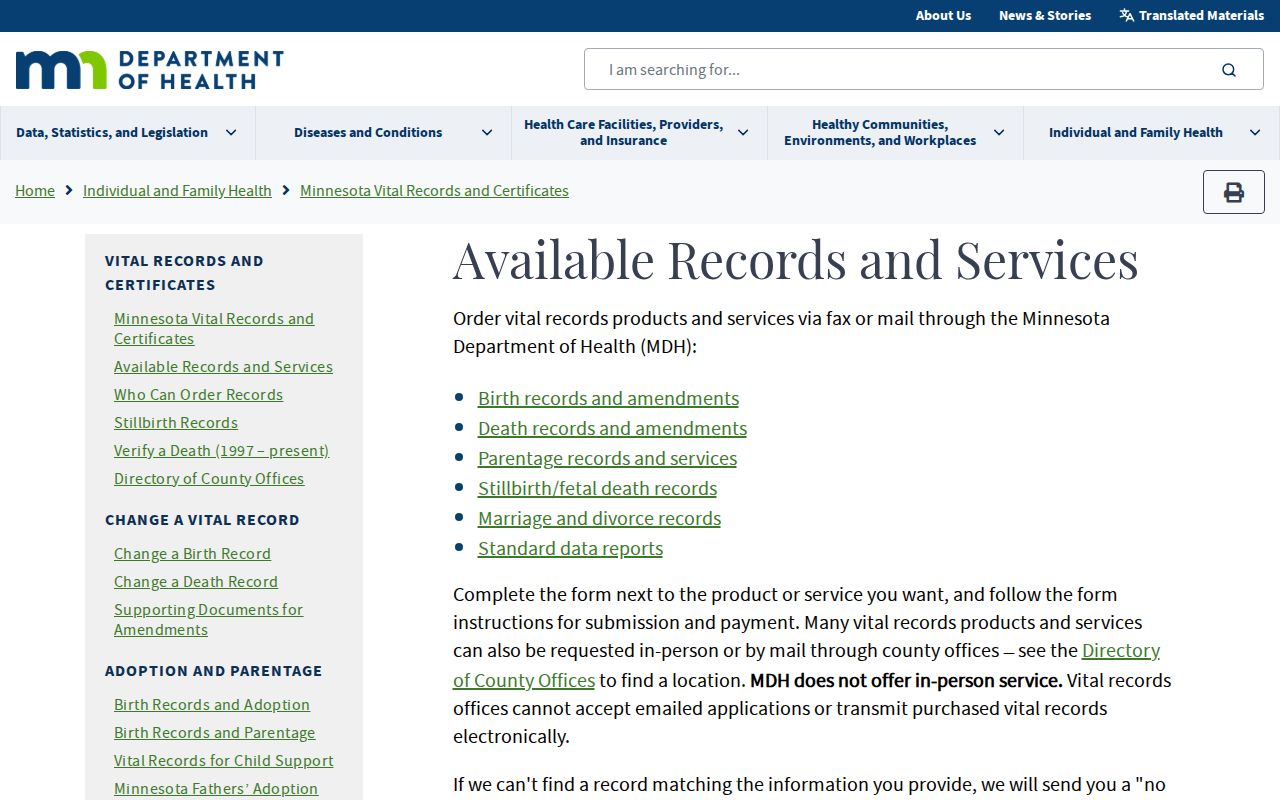 New Hope residents directory Minnesota vital records application
